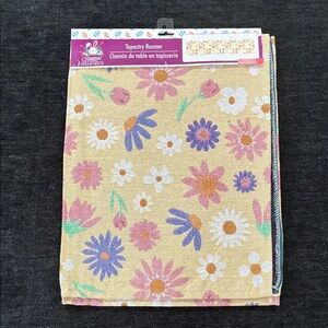 NWT- Spring Floral Tapestry Table Runner- 70x13